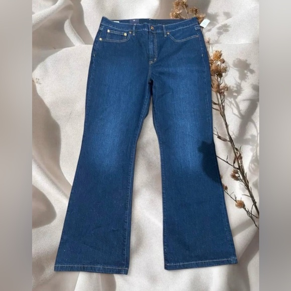 Gap 70s Flare High Rise Wide-Leg Full-Length Jeans – Premium Denim - Picture 2 of 9